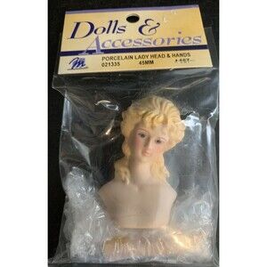 Vintage Mangelsen's Doll Porcelain Head & Hands Women 021335 45mm